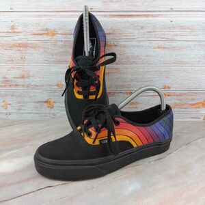 Vans Black lace-up Sneakers with Rainbow Stripes